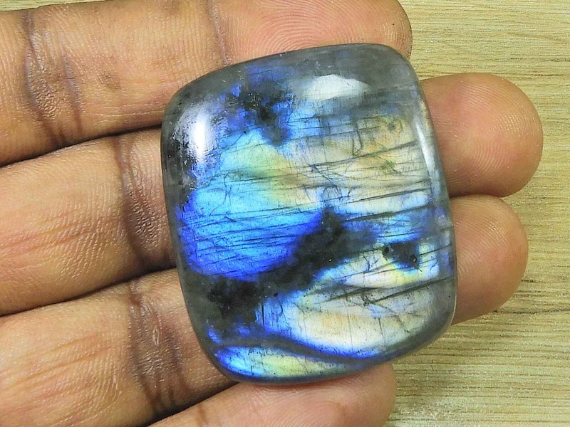 35X40X7MM Natural Labradorite Octagon Crystal Cabochon Loose Gemstone 104Cts gallery