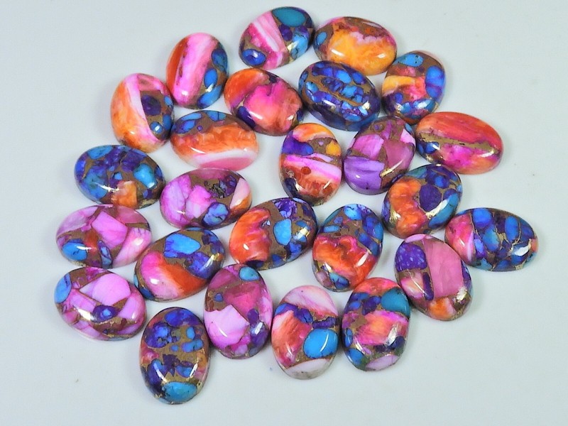 AA++ 12X16MM Natural Oyster Copper Turquoise Oval Cabochon Loose Gemstone Lot gallery