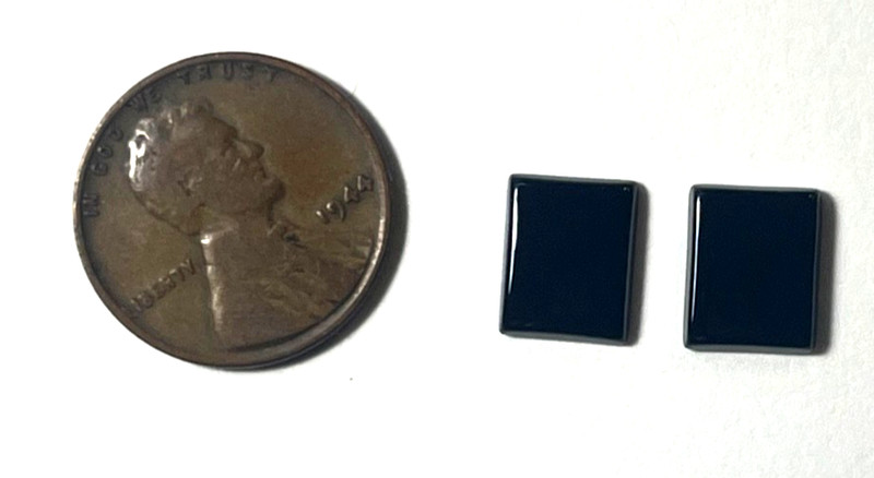 TWO (2) PIECES BLACK ONYX 10X8 MM RECTANGLE FLAT AS PICTURED BELOW WHOLESALE!!!