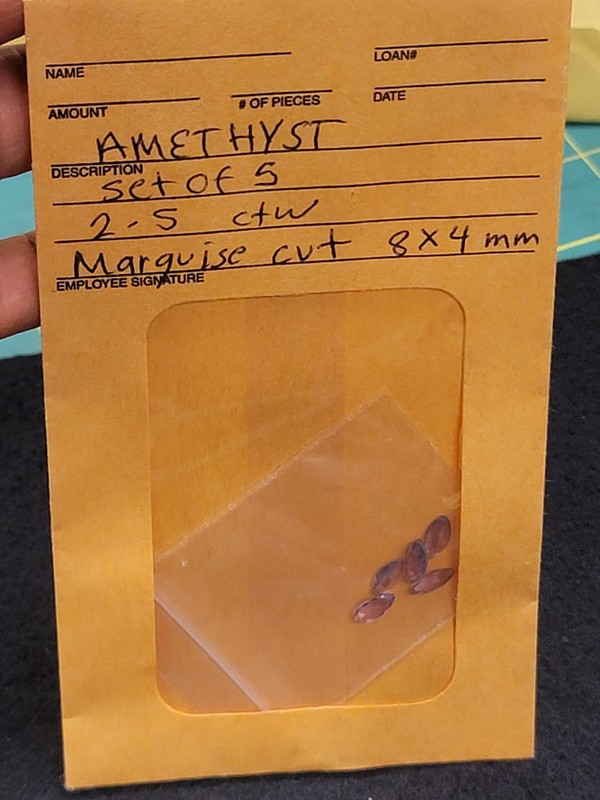 Vintage Estate find Lot of 5 Faceted Amethyst Gemstones in Baggie unknown origin
