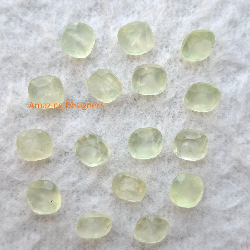 Natural Prehanite Cushion Faceted Cut 6mm to 20mm Loose Gemstone