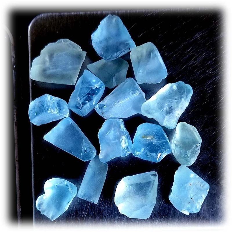 50CTS./5-7 Pcs Approx Facet Rough Grade Swiss NATURAL Blue Topaz From Brazil