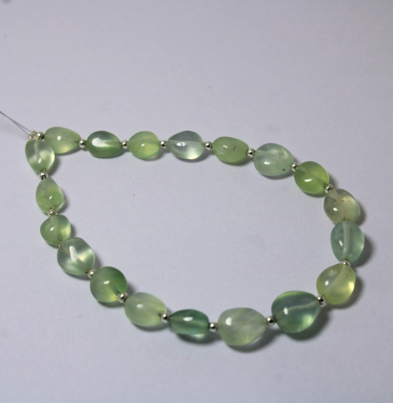 70 Ct 5x8 to 5x11 MM Natural Light Green Smooth Tumble 8 Inch Necklace Gemstone gallery