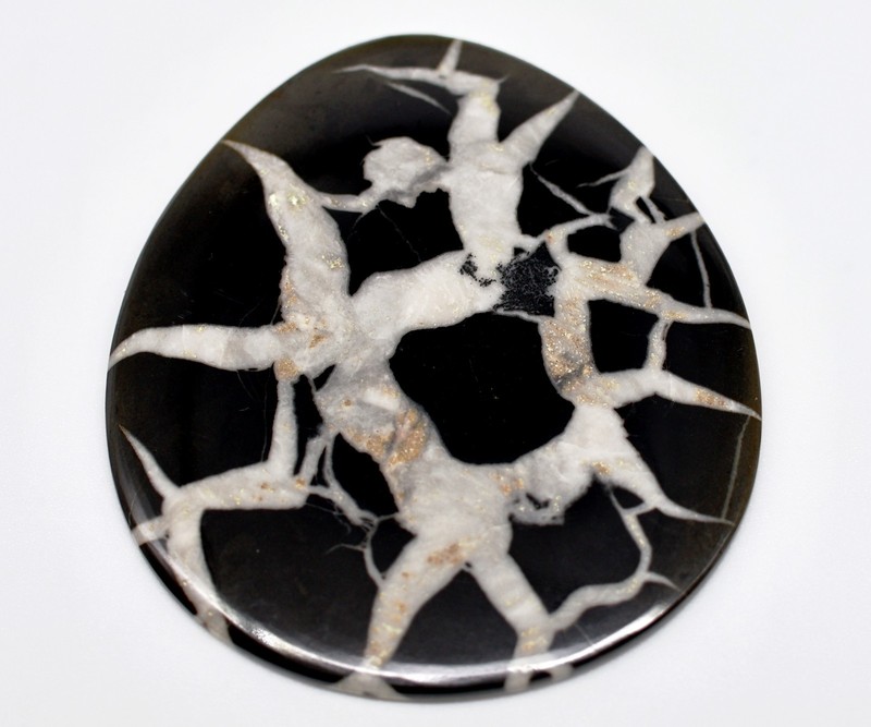 173 Ct 4X56X64 mm Natural Black Septarian Nodule Fancy Cabochon Gemstone KV-330