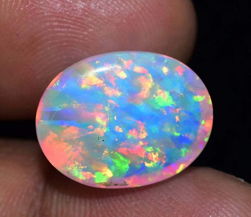Natural Ethiopian Fire Opal 8.60 CT Certified Play Of Color 16 X 12 MM Gemstone gallery