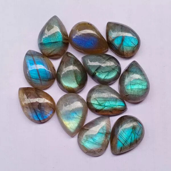 [WHOLESALE] NATURAL LABRADORITE CABOCHON PEAR SHAPE LOOSE GEMSTONE gallery