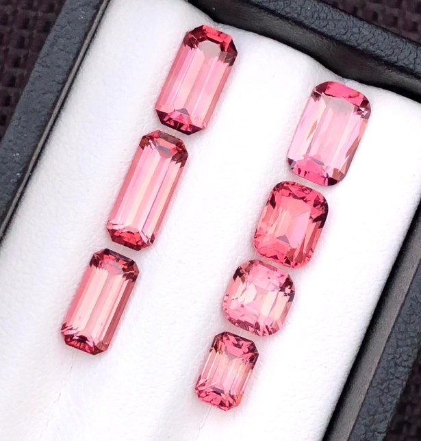 9.25 Ct Natural African Pink Tourmaline Lot – Stunning Faceted Gems – Untreated