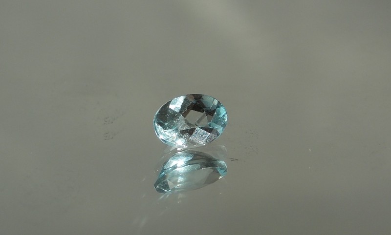 Light Blue Aquamarine Gemstone .45 ct Carat 6×4 mm Oval From Gold Jewelry