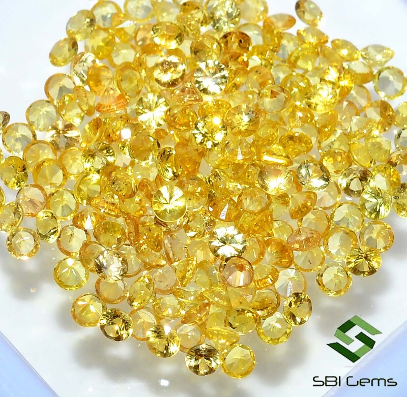 Natural Yellow Sapphire Round Diamond Cut 1.50 mm Lot 50 Pcs Calibrated Gemstone gallery