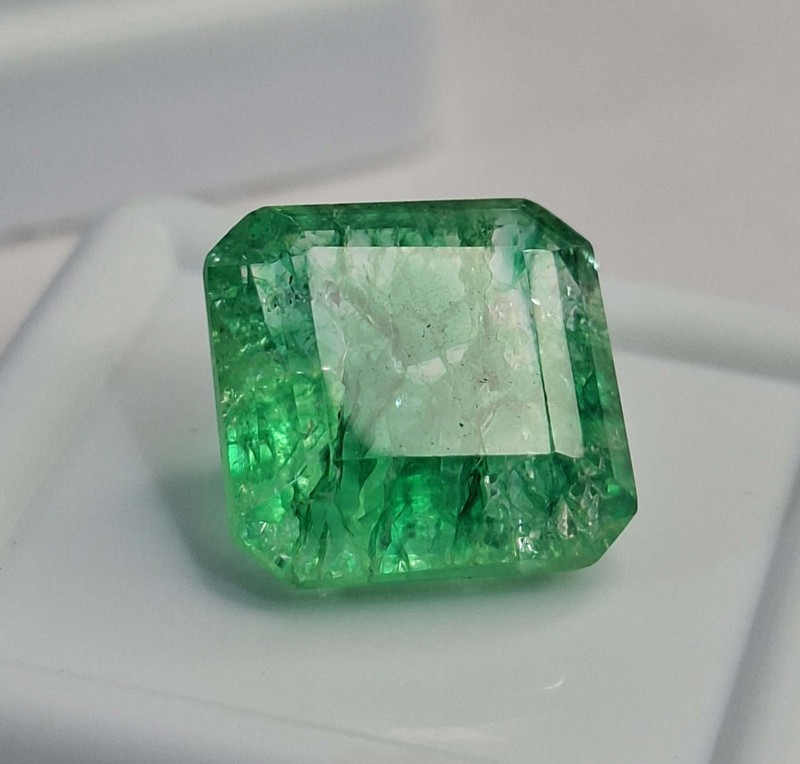 Natural Light Green Emerald Asscher Cut 8-10 Ct Colombian Loose Gemstone SB697 gallery