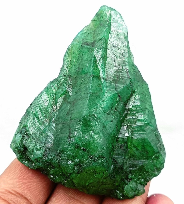 Dyed Natural Green Emerald Uncut Rough 460 Carat Colombian Loose Gemstone gallery