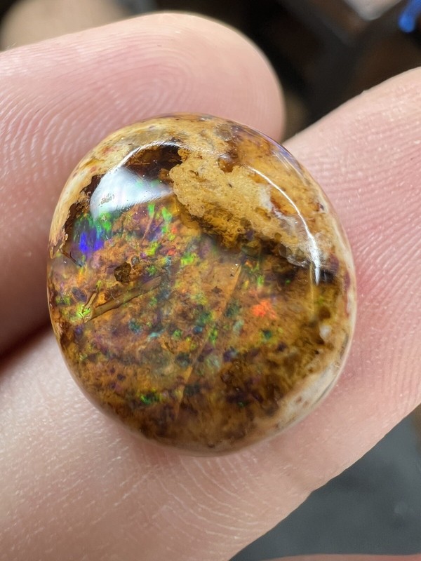 8.49ct Fabulous Mexican Matrix Jelly Rutile Opal Play Of Color Maximum Fire gallery
