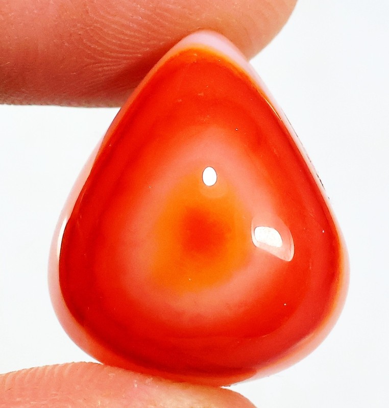 27 Ct 11X17X21mm Natural Orange Botswana Agate Eye Pear Cabochon Gemstone CZ-669
