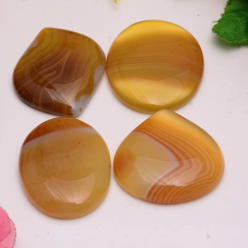 Set Of 4 Pcs Natural Onyx 37mm-43mm Cabochon Untreated Huge Loose Gemstones Lot gallery