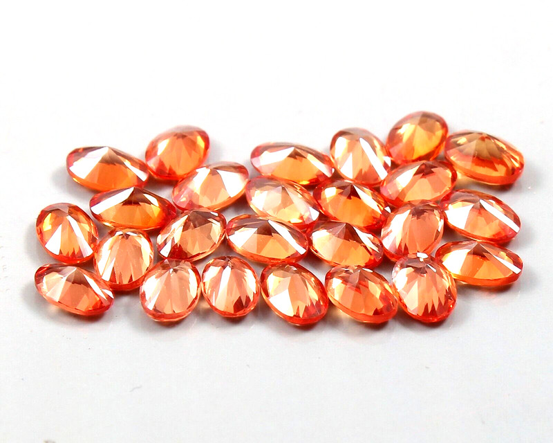 6x4 MM Natural Ceylon Padparadscha Sapphire Oval Loose Gemstone Cut Lot 5 Pcs gallery