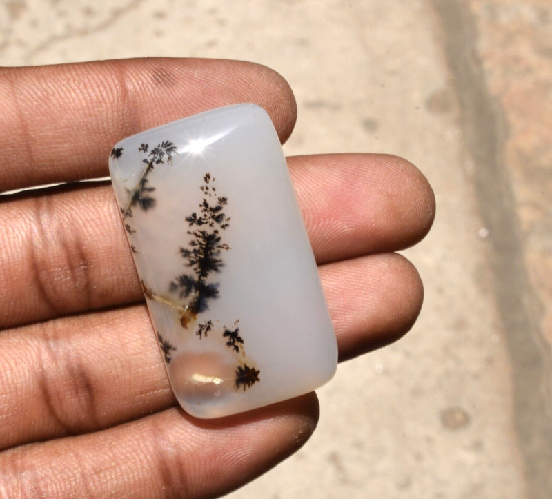 Natural Scenic Dendritic Agate Cushion Cabochon 40x24 MM Gemstone 79 Cts gallery