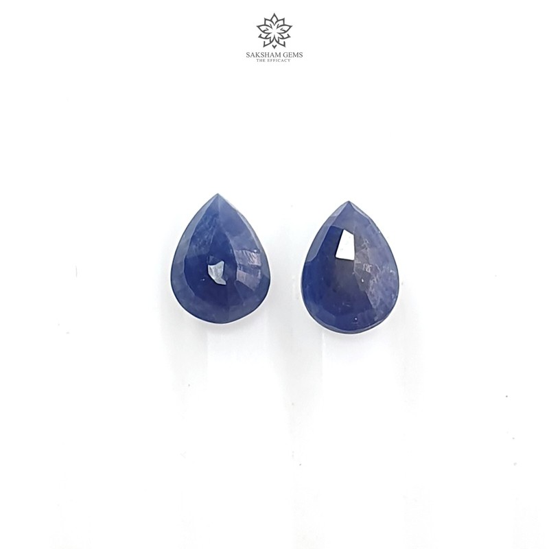 100% Natural Blue Sapphire Faceted Cut Gemstone Pear Shape Pairs For Jewelry gallery