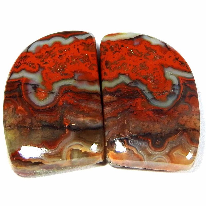 23.65Cts100%Natural Crazt Lace Aaate Fancy Pair Cabochon Gemstones