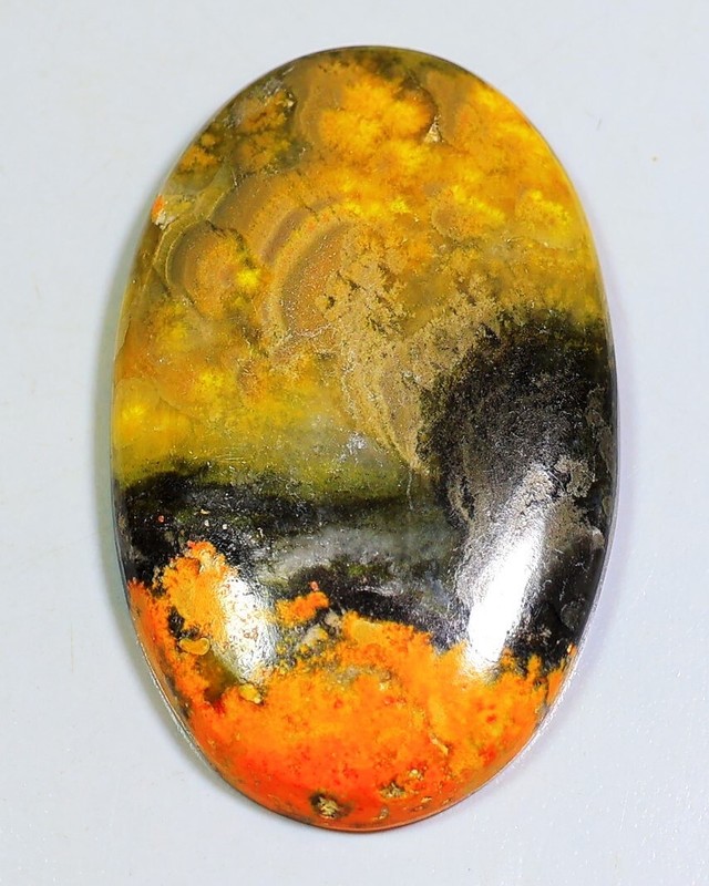 65 Ct 6X27X42 mm 100% Natural Bumble Bee Jasper Oval Cabochon Gemstone CS-179
