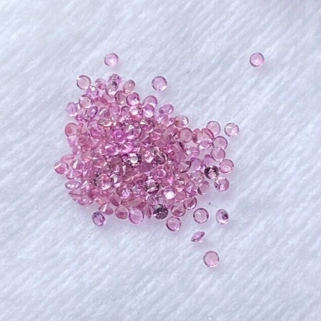 PINK SAPPHIRE, 2.00 CTS, 170 PCS, ROUND DIAMOND CUT, 1.3 MM, VVS/VS, SPARKLE!!!
