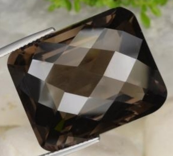 SMOKY QUARTZ 5 x 3 MM EMERALD CUT CHECKERBOARD TOP 8 PIECE SET AAA ALL NATURAL