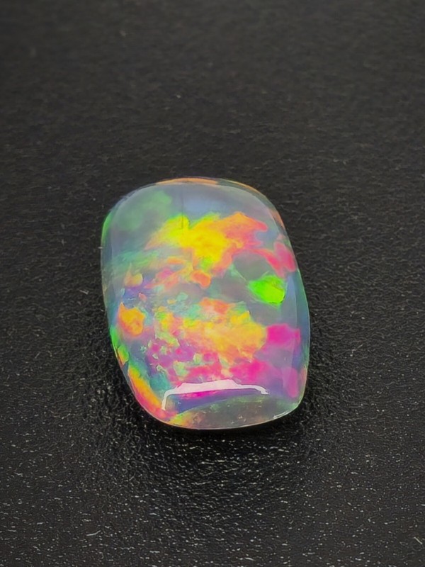 Black Opal 4.15 Carat Solid Black Open Color Play Custom Cut Natural Gemstone