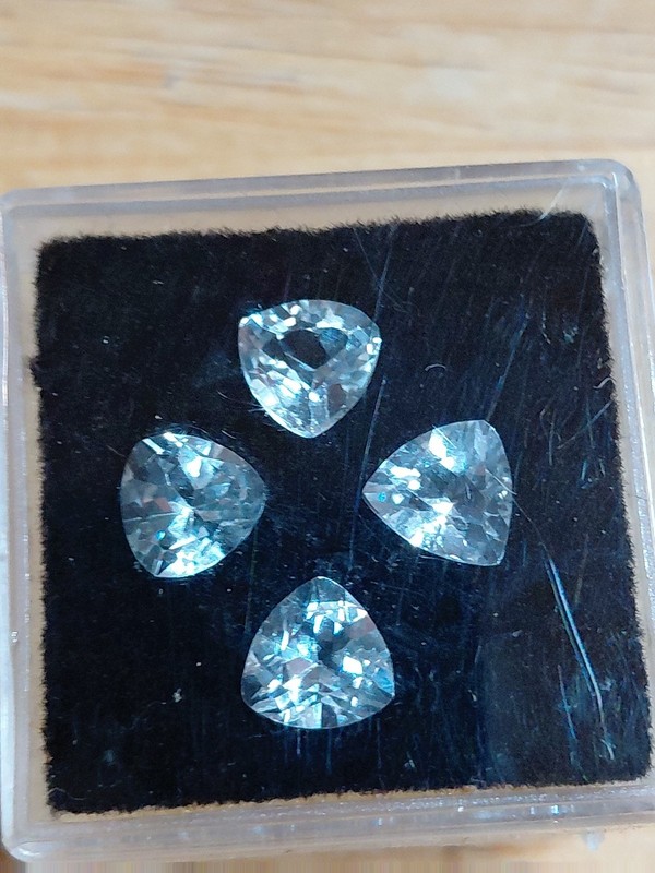 3.30ct Trillion Cut 4pcs Natural White Topaz 6mm