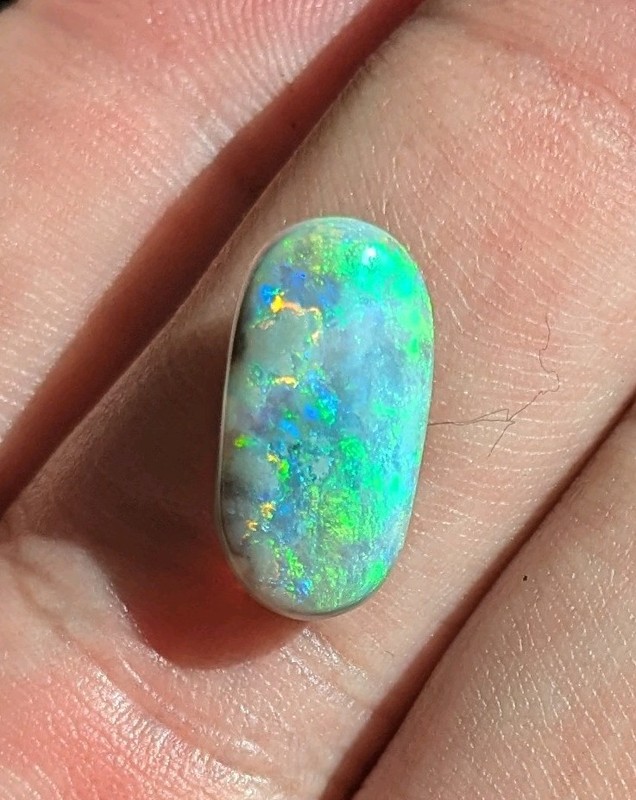 Australian Opal Lightning Ridge Natural Solid Polished 4.2ct Dark Crystal Opal gallery