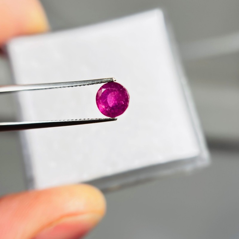 1 x Mozambique Pink Red Ruby Natural Faceted Round gemstone 1.25ct 6x6mm E0-1199