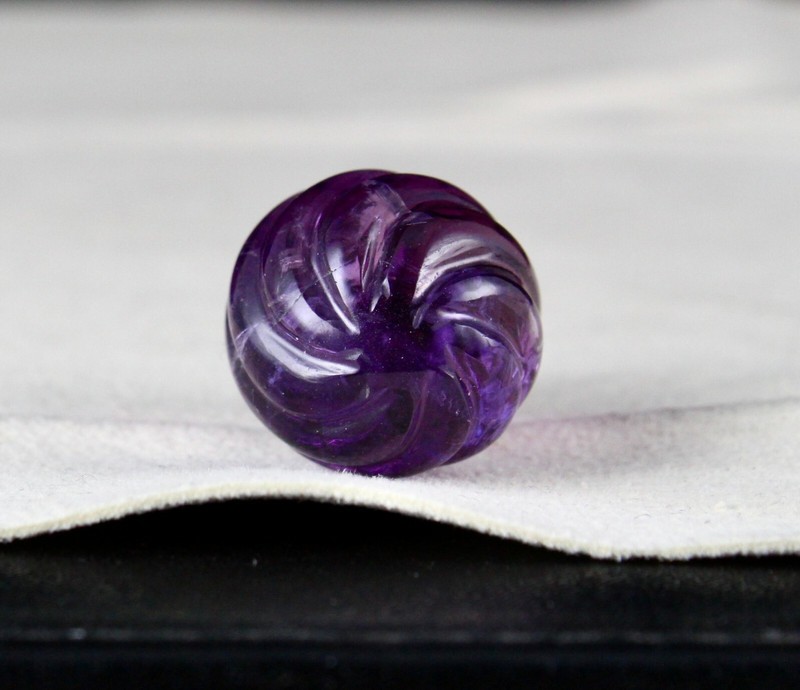 Natural Amethyst 32x19mm Tear Drop Pendant 67.75ct Carved Gemstone For Women gallery
