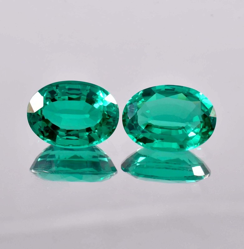1 Pair 6×8 MM Natural Green Zambian Emerald Oval Cut Loose Gemstone Certified