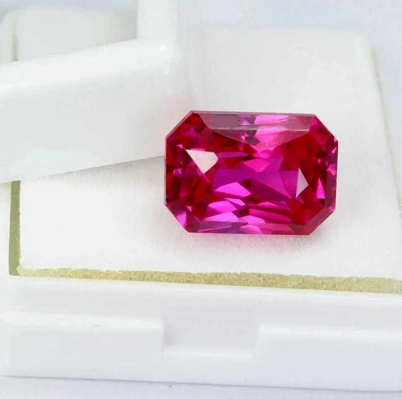 Flawless Natural 11 Ct Emerald Cut EGL Certified Pink Sapphire Loose Gemstone gallery