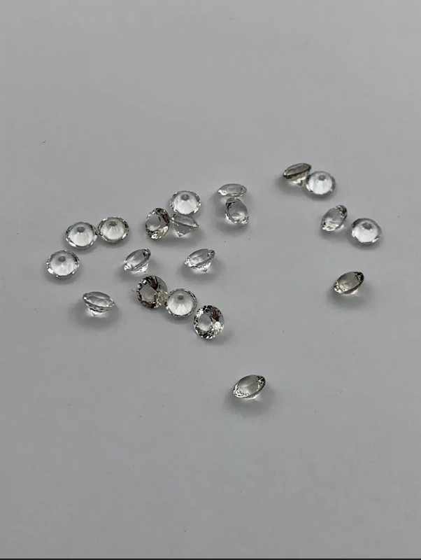 Authetic 4mm Round cut faceted NY Herkimer Diamond Quartz Jewels .20ct each gallery