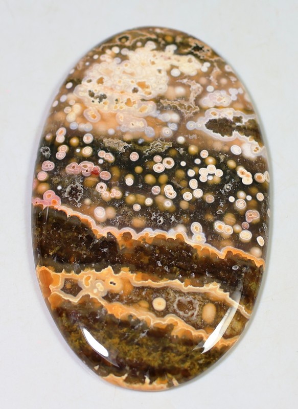 123 CT 5X40X65 mm NATURAL ORBICULAR OCEAN JASPER OVAL CABOCHON GEMSTONE CQ-27