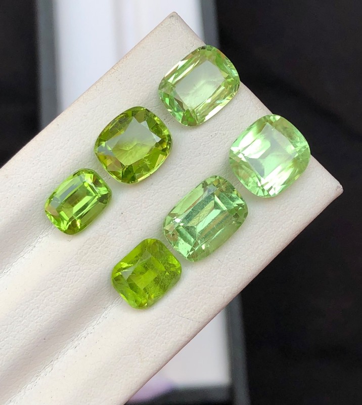 15Cts Natural Peridot Green Color 6 Piece gemstone Lot From Pakistan