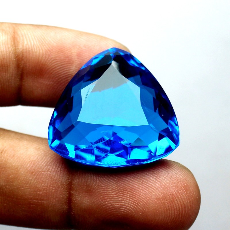 20 To 30 Ct London Blue Sapphire Ceylon Trillion Cut Certified Loose Gemstone