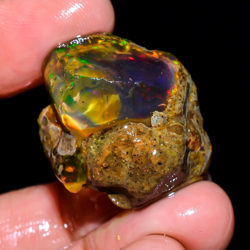 48 Ct Incredible Top Grade Quality 100% Natural Ethiopian Opal Rough 28X23X15 mm gallery