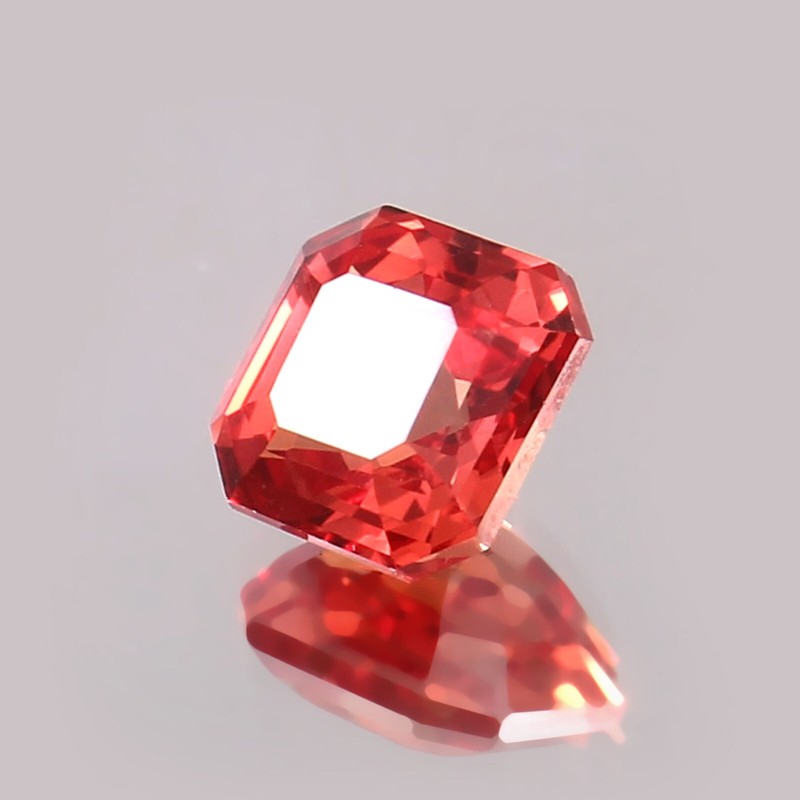 AAA Top Quality Natural Ceylon Padparadscha Sapphire Asscher Gemstone Cut 9x9 MM gallery