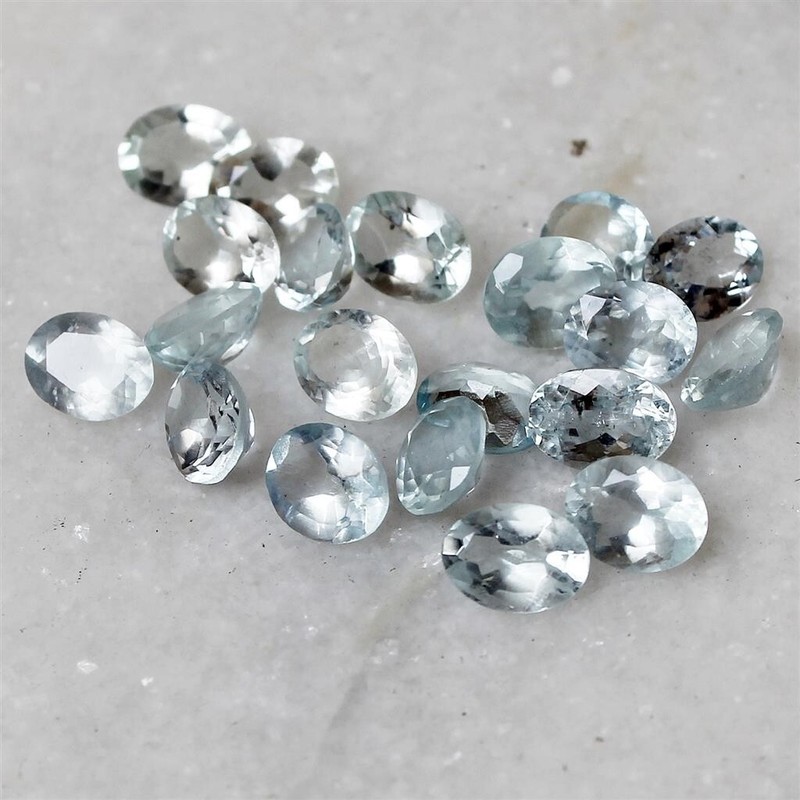 Wholesale Lot 5x3mm to 9x7mm Oval Facet Natural Aquamarine Loose Calibrated Gems gallery