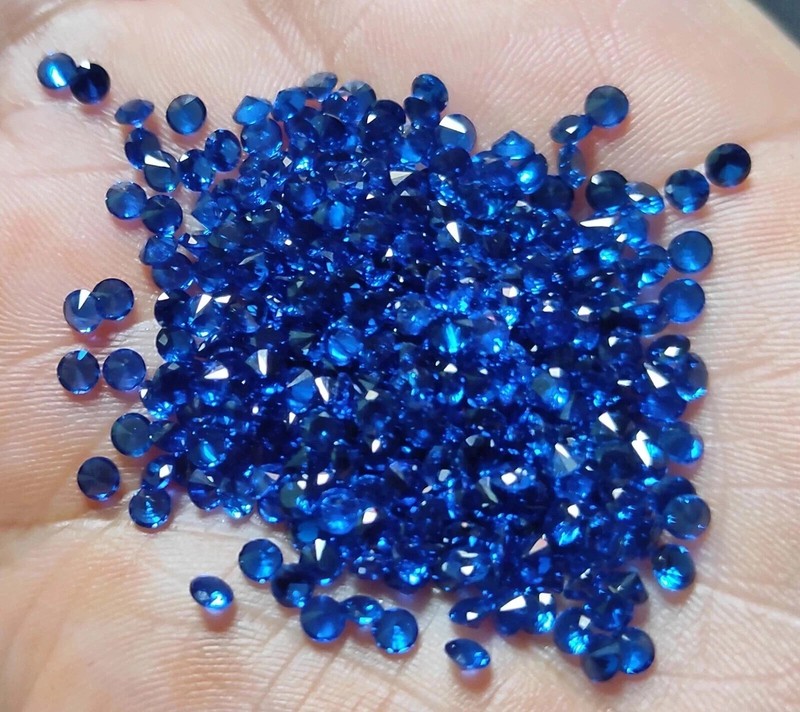 30 Pcs Natural Blue Sapphire 7 mm Round Cut Certified Loose Gemstone Lot+ Gift gallery