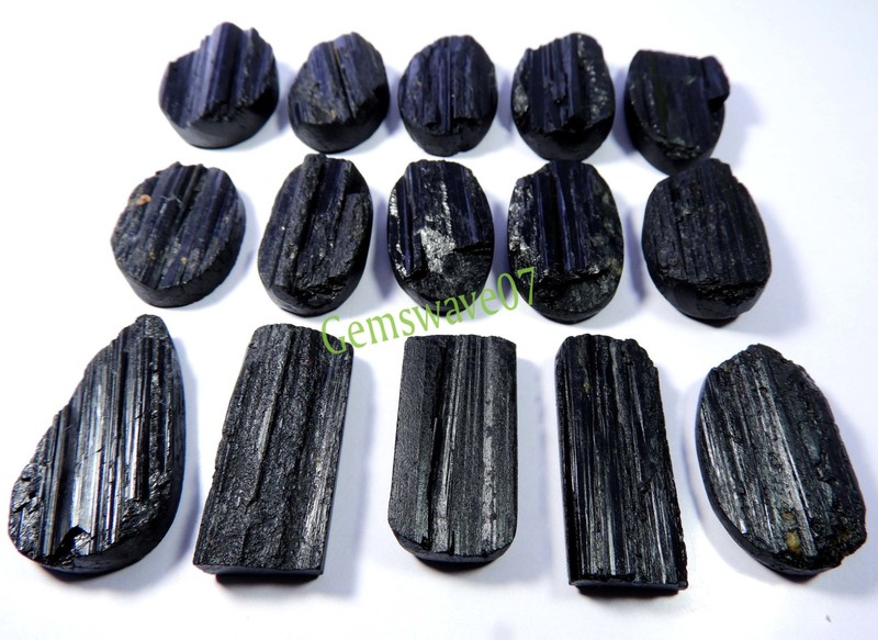 Natural Black Tourmaline Druzy Cabochon Gemstone Wholesale Lot 1000 Cts 17 pcs
