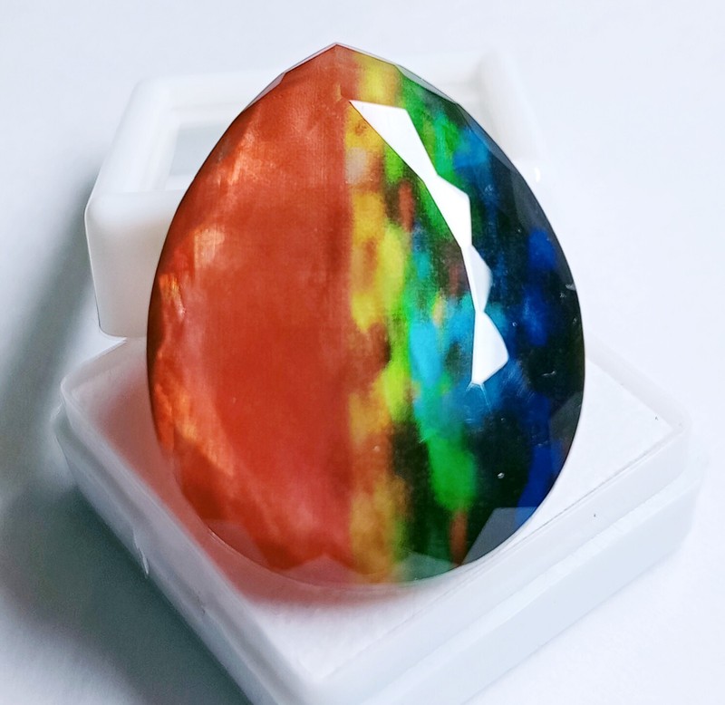 EGL Certified Doublet 56.95 Ct Natural Ammolite Opal-Like Organic Loose Gemstone