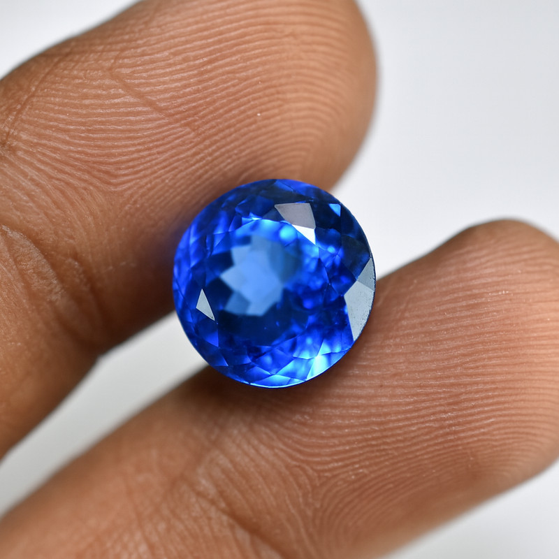 7.5 Ct AAA+ Natural Kashmiri Blue Sapphire Loose Gemstone Round Cut Certified gallery
