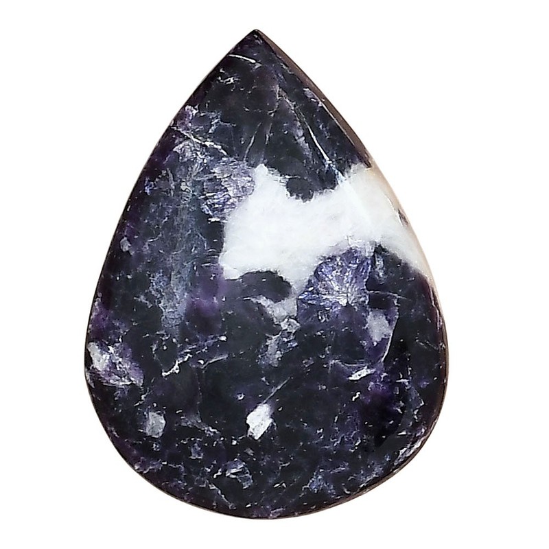 Natural Purple Lepidolite 30.25×22.45×5.5 mm Pear Polished Gemstone LS03401-56