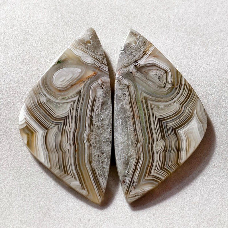64 Cts Natural Crazy Lace Drilled Match Pair Cabochon Gemstone 46.7X23.7 MM