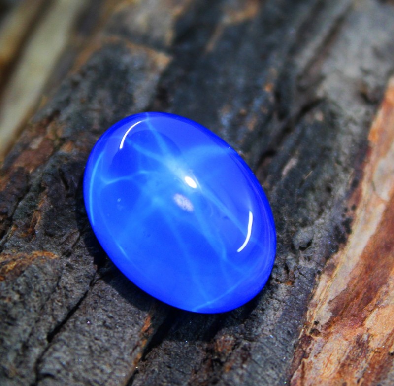 18 Ct Blue Star Sapphire Untreated Natural Certified Cabochon Loose Gemstone gallery