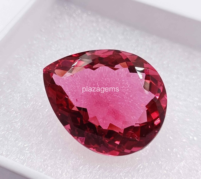 52 Ct Natural Blood Red Mozambique Ruby Pear Cut CERTIFIED Flawless Gems 4OUO gallery