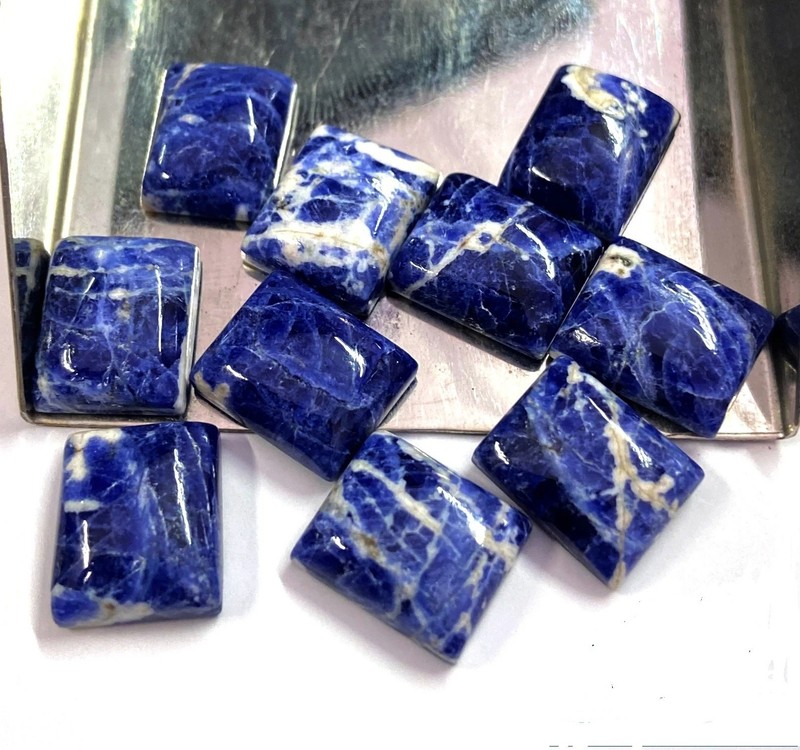 Natural Sodalite Rectangle Cabochon 6x8mm To 20x25mm Loose Gemstone
