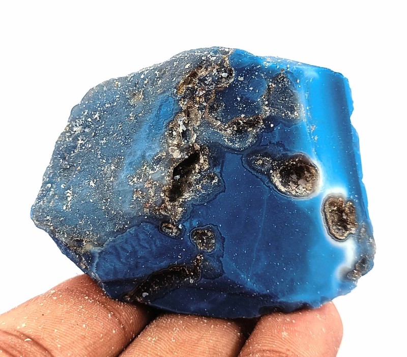 390 Ct Natural Sky-Blue Opal Certified Australia Uncut Rough Loose Gemstone EKG gallery