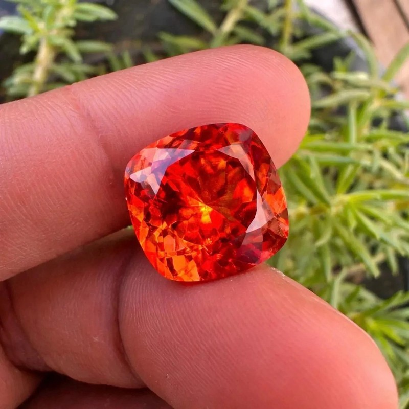 AAA 12.34 Ct Flawless Natural Orange Sapphire Cushion Certified Loose Gemstone